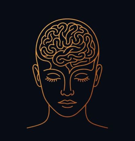 Illustration : un visage et un cerveau tracés d'un même trait